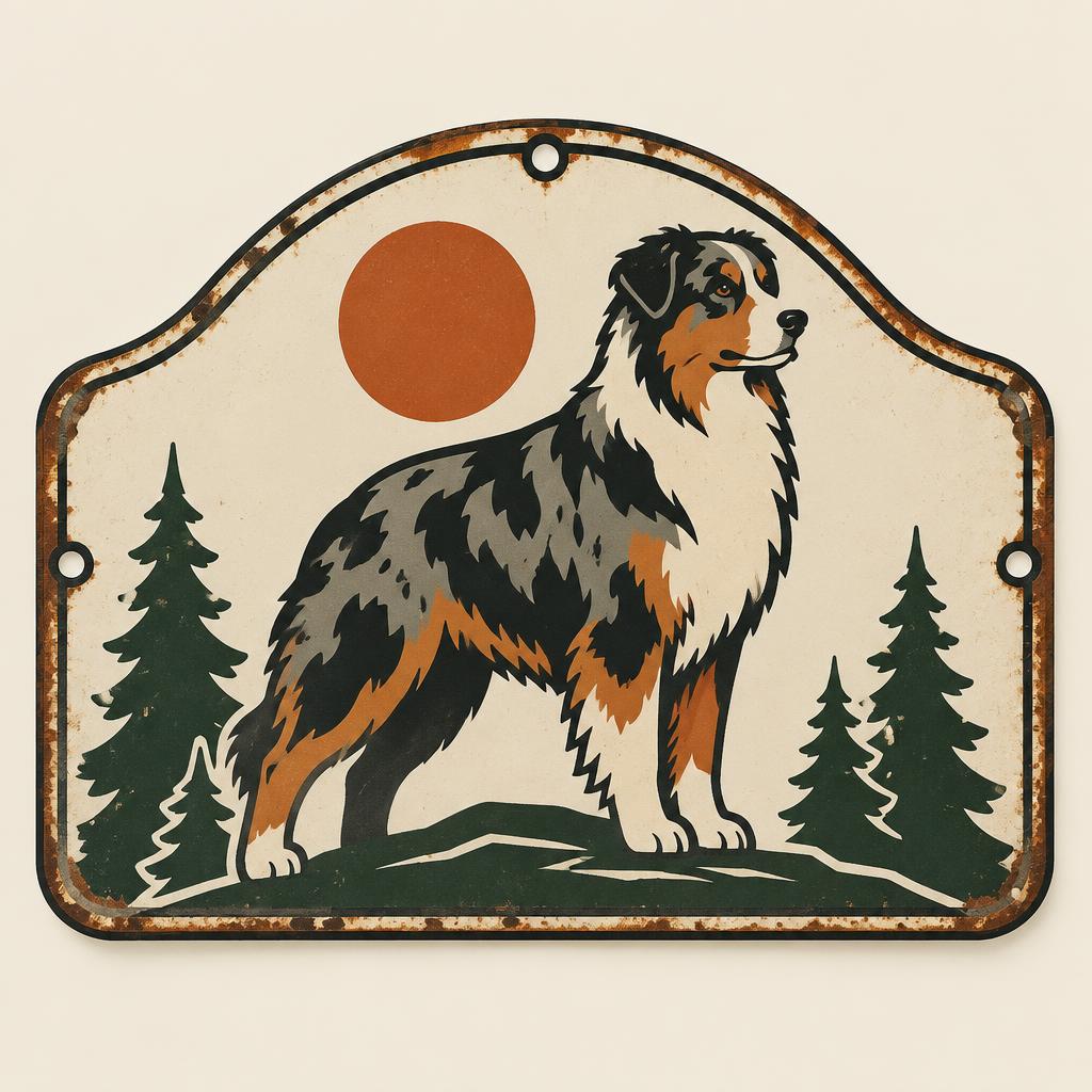 Vintage "Australian Shepherd Way" Street Sign — gift idea for a Australian Shepherd