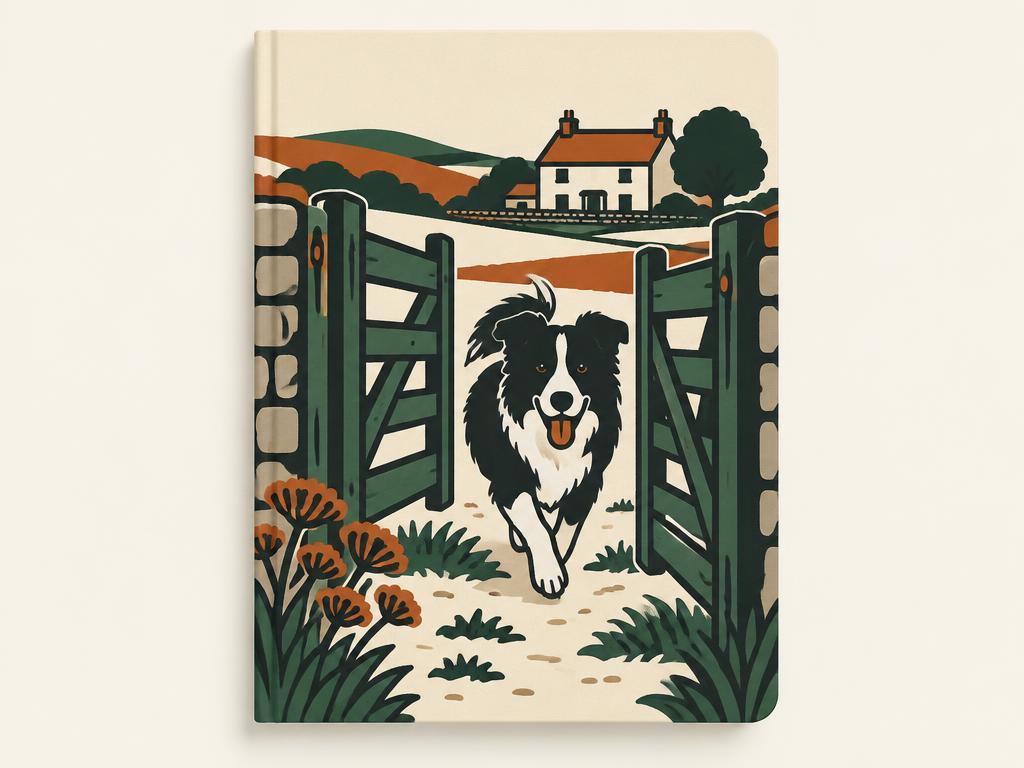 "Live Like Someone Left the Gate Open" Border Collie Notebook — gift idea for a Border Collie