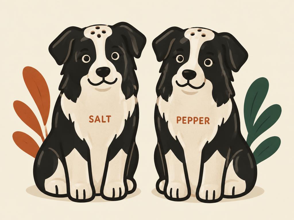 Cosmos Gifts Ceramic Border Collie Salt & Pepper Set — gift idea for a Border Collie