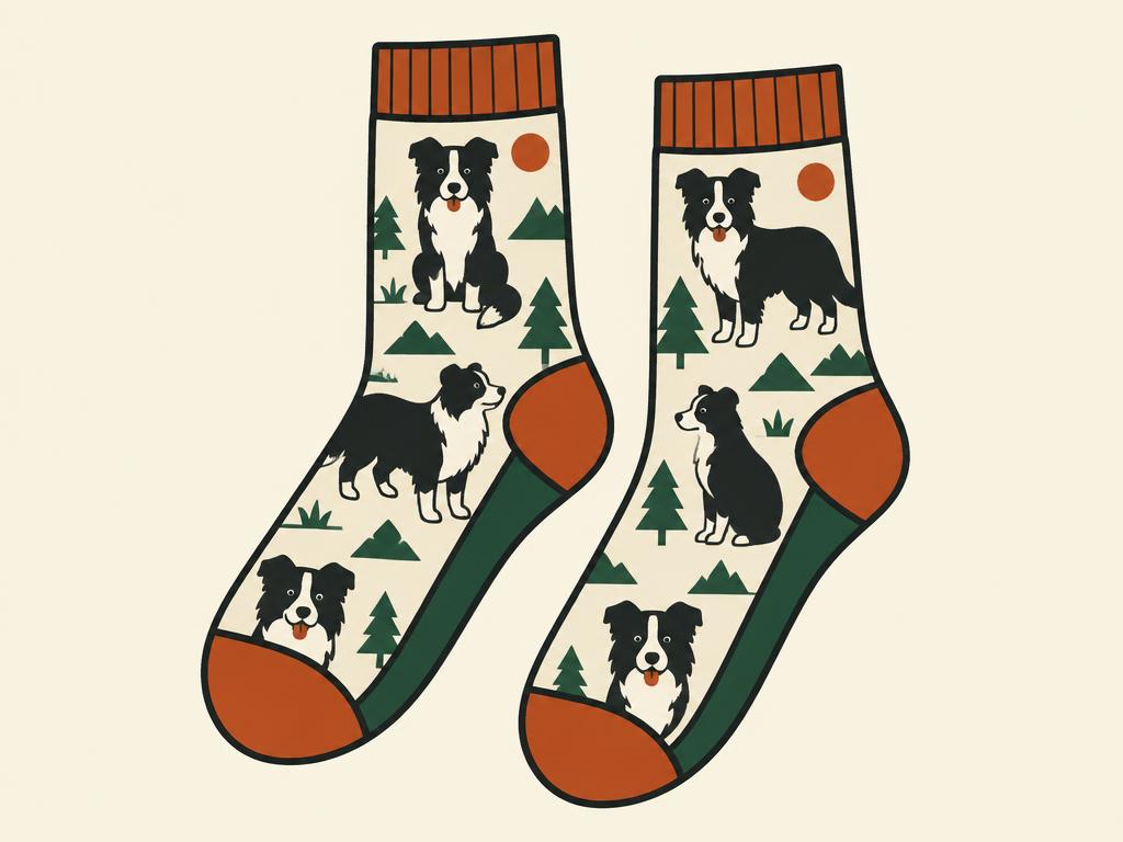 Border Collie Combed Cotton Socks, Unisex — gift idea for a Border Collie