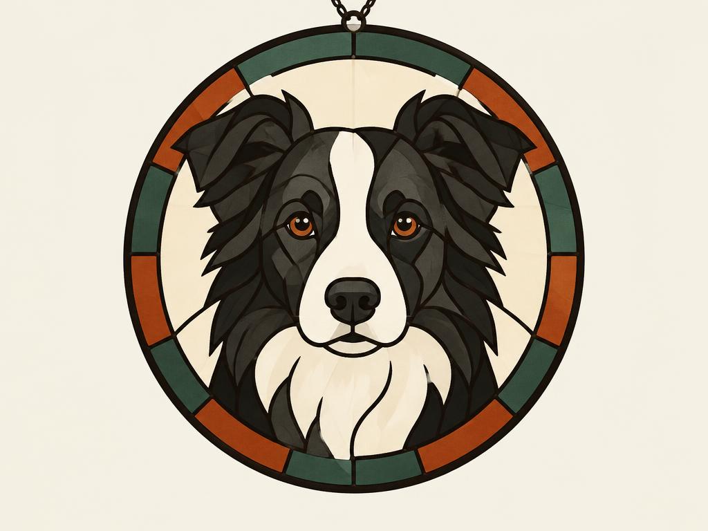 Border Collie Stained Glass Window Suncatcher, 8" — gift idea for a Border Collie