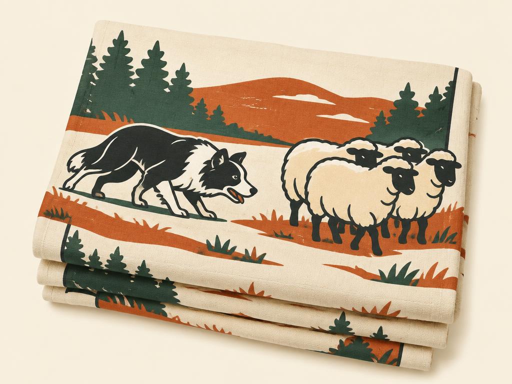 Funny Border Collie Kitchen Dish Towels — gift idea for a Border Collie