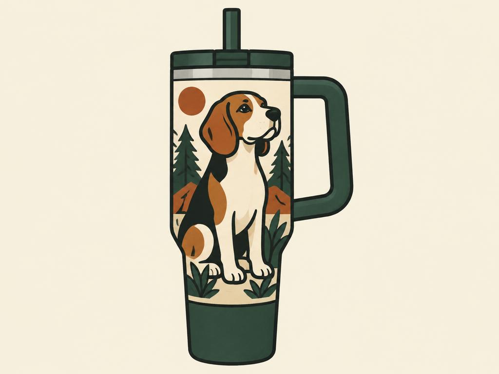 Beagle 40oz Insulated Tumbler with Handle — gift idea for a Beagle