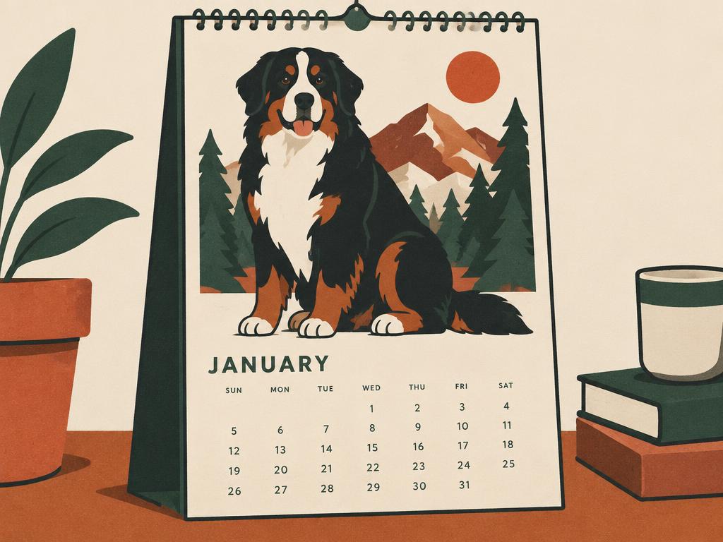 Bernese Mountain Dog 2027 Monthly Wall Calendar — gift idea for a Bernese Mountain Dog
