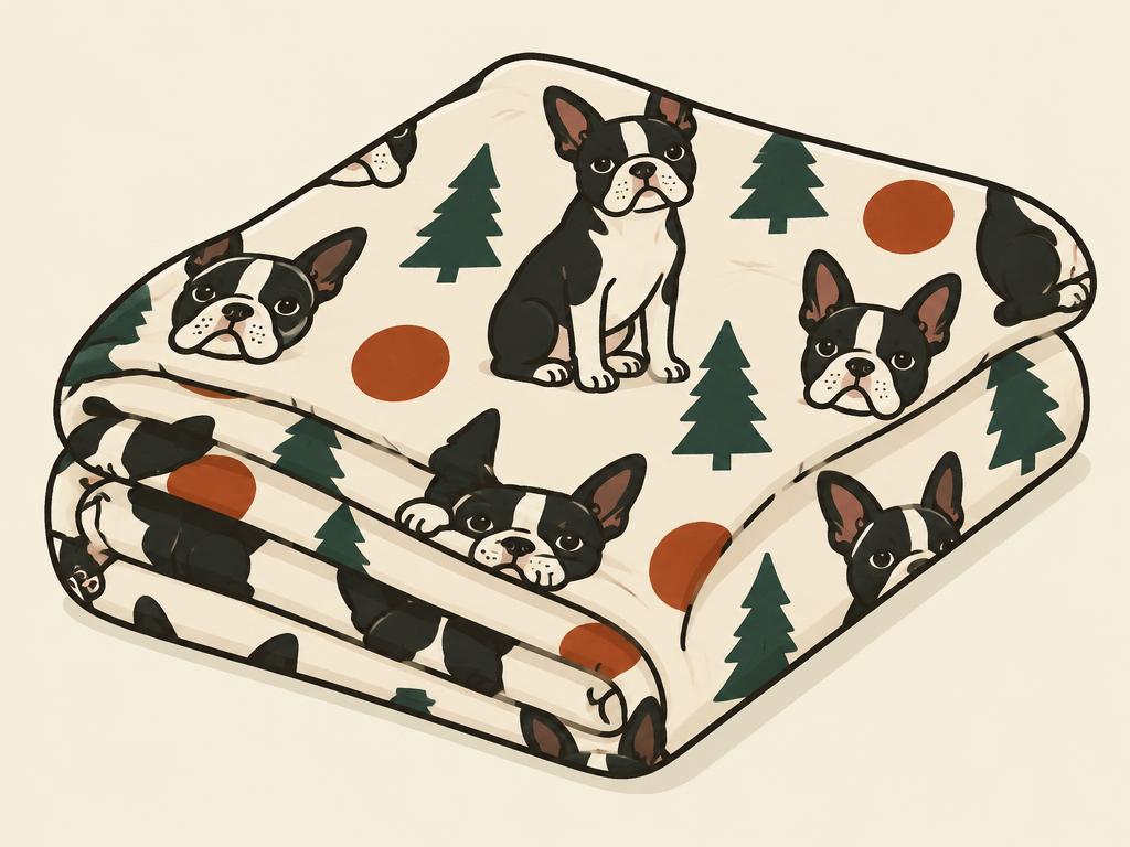 Cute Boston Terrier Soft Flannel Throw Blanket — gift idea for a Boston Terrier