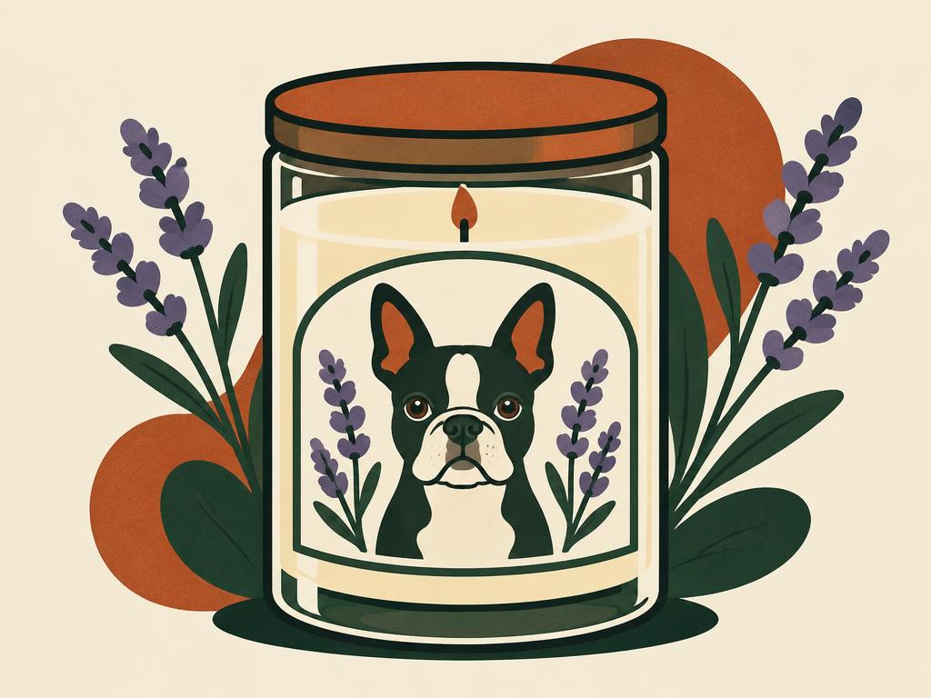 Boston Terrier Lavender Soy Candle — gift idea for a Boston Terrier