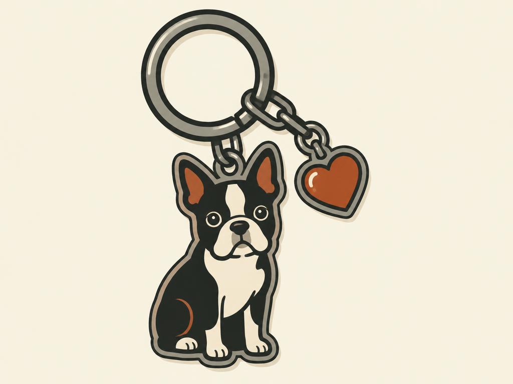 Boston Terrier Dog Mom Keychain — gift idea for a Boston Terrier