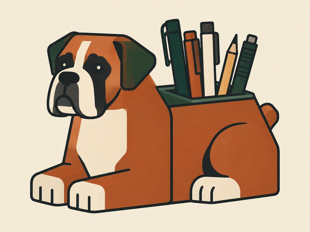 Boxer Dog Pen & Pencil Holder — gift idea for a Boxer