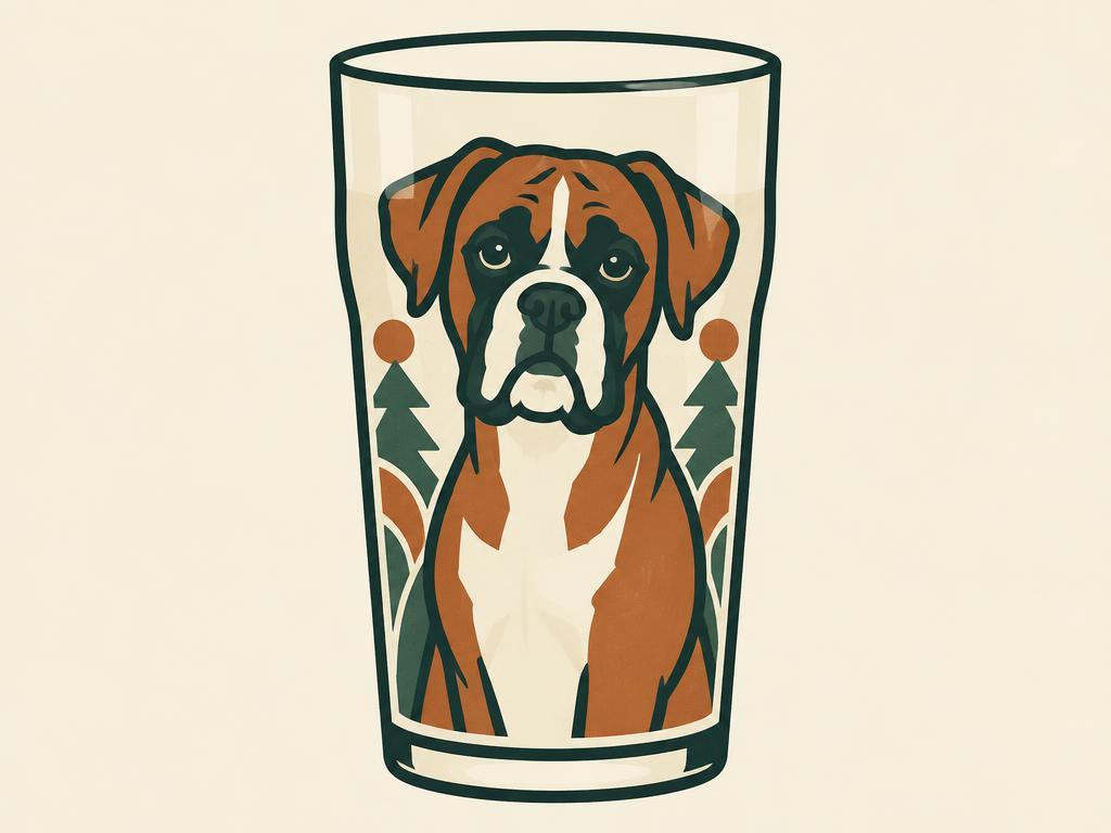 Bevvee "Boxer with Natural Ears" Pint Glass — gift idea for a Boxer
