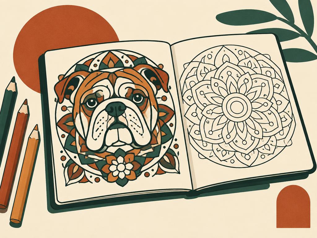 English Bulldog Mandala Coloring Book, 50 Pages — gift idea for a English Bulldog