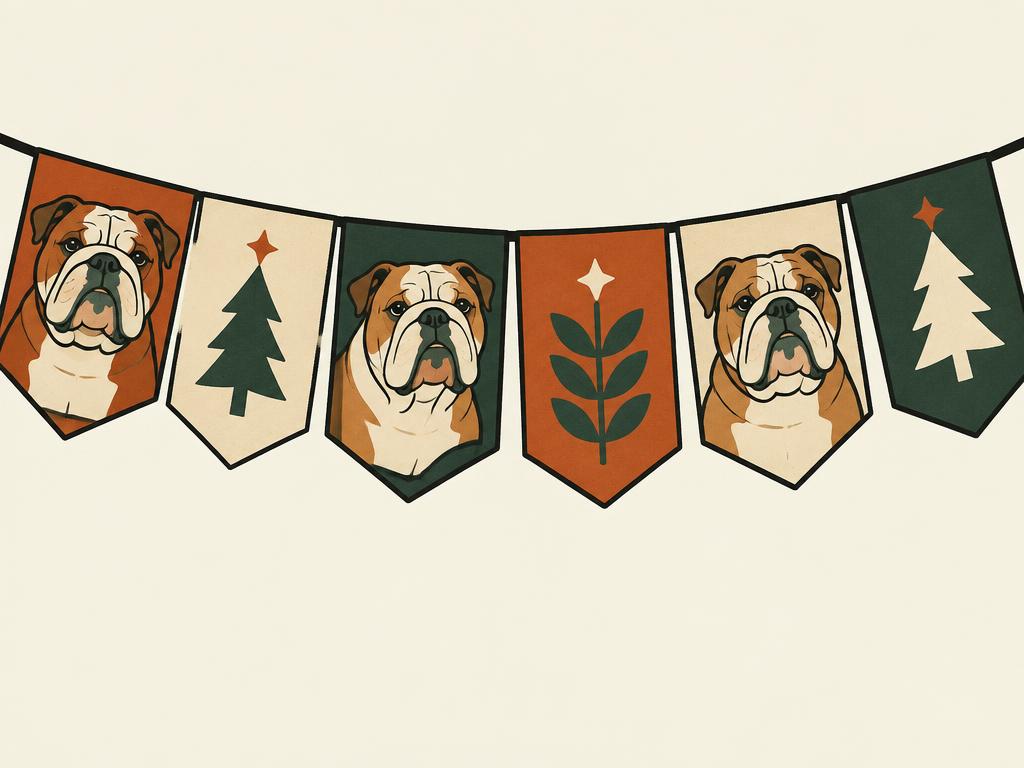 English Bulldog Party Garland / Banner — gift idea for a English Bulldog