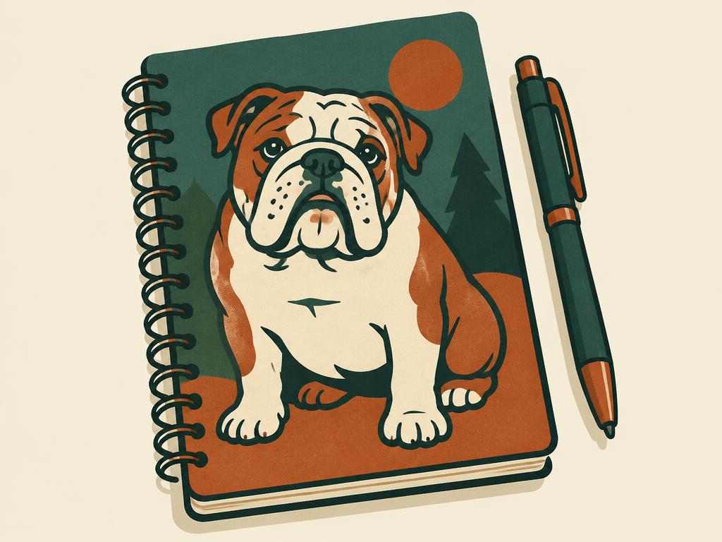 English Bulldog Spiral Notebook, 5.5x8.3" — gift idea for a English Bulldog