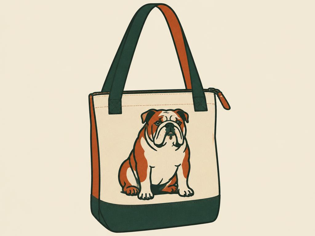 InnoBeta English Bulldog Canvas Tote with Zipper — gift idea for a English Bulldog