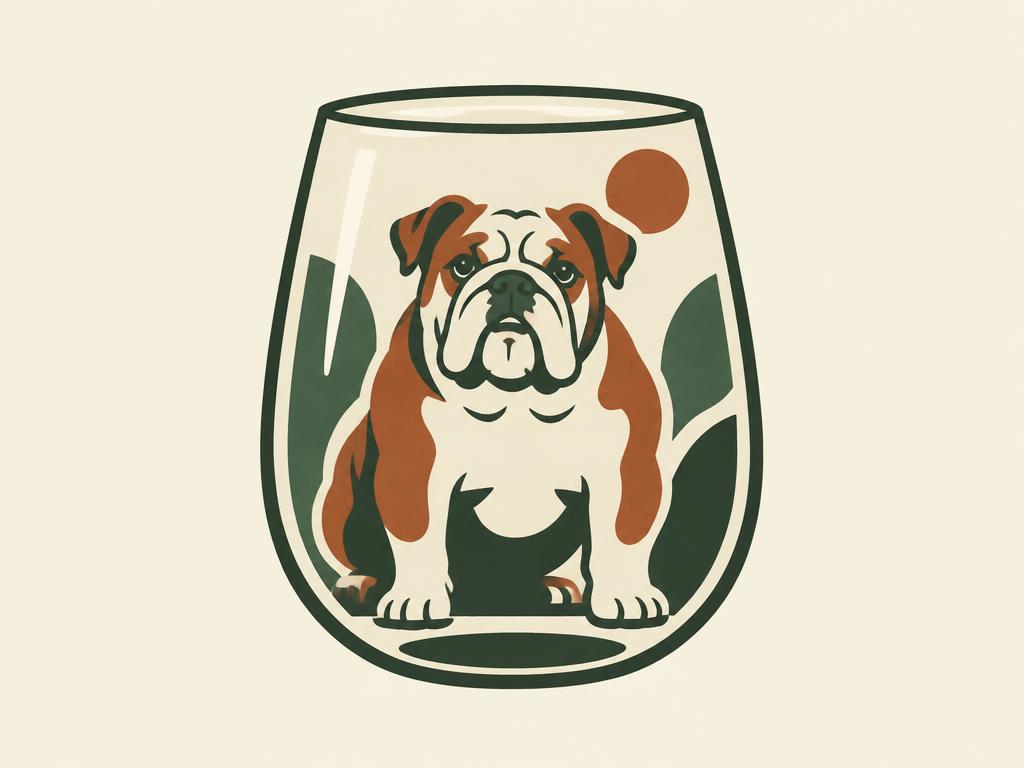 English Bulldog Stemless Wine Glass — gift idea for a English Bulldog