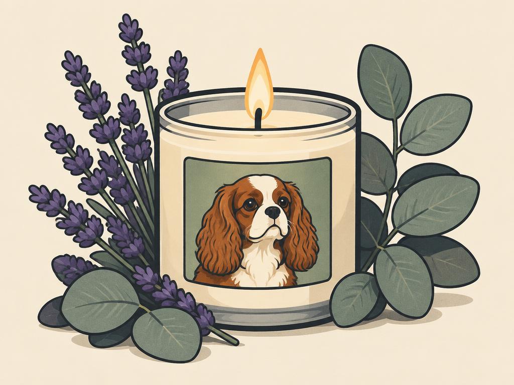King Charles Cavalier Lavender & Eucalyptus Candle, 7oz — gift idea for a Cavalier Spaniel