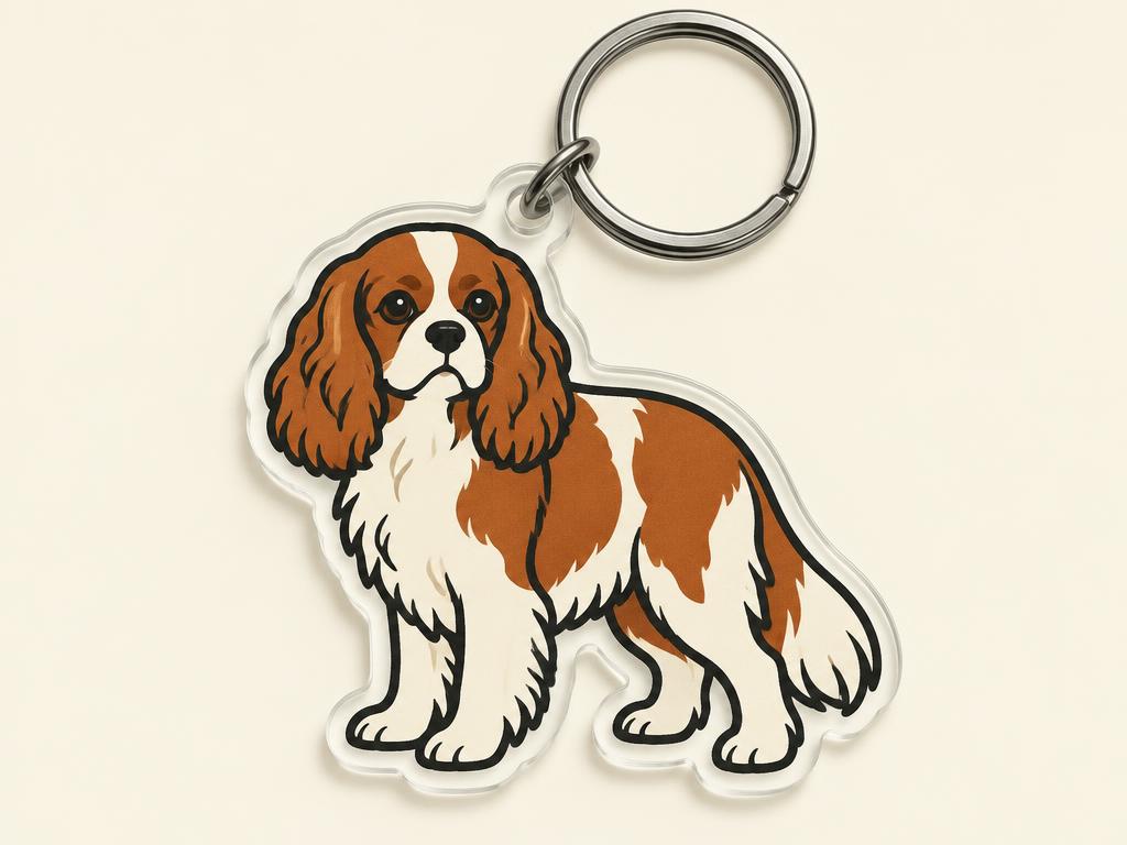 Acrylic Cavalier King Charles Spaniel Keychain — gift idea for a Cavalier Spaniel