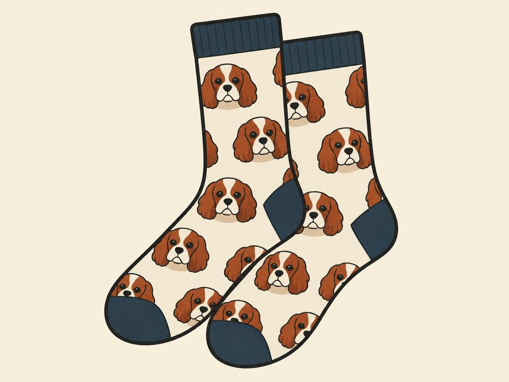 WHD Cavalier King Charles Spaniel Crew Socks — gift idea for a Cavalier Spaniel