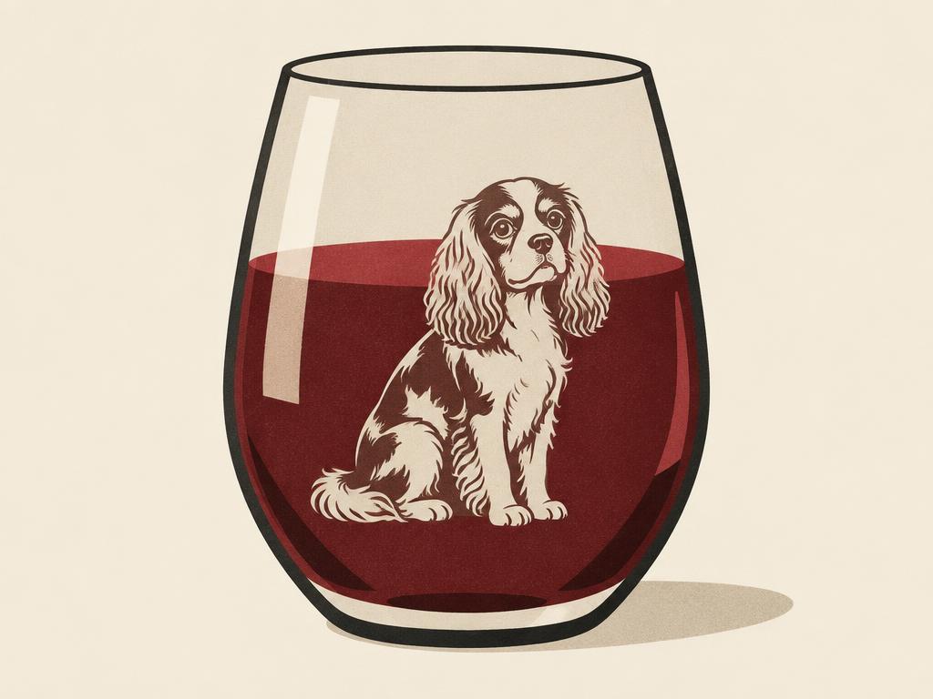 Bevvee Cavalier King Charles Spaniel Stemless Wine Glass — gift idea for a Cavalier Spaniel