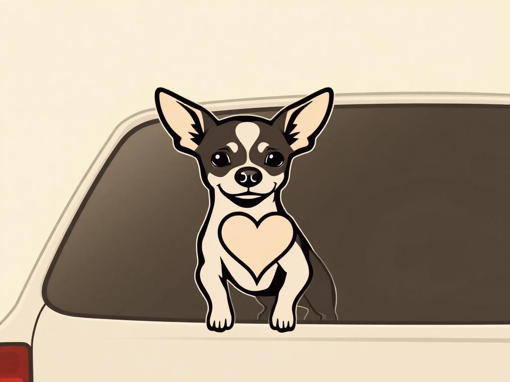 Chihuahua Heart Vinyl Decal — gift idea for a Chihuahua