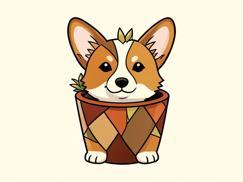 Corgi Stained Glass Planter — gift idea for a Pembroke Welsh Corgi