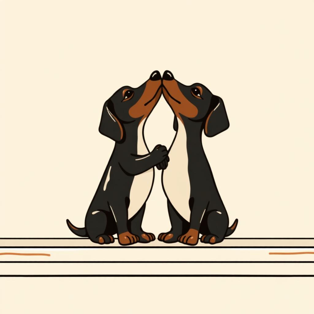 Kissing Dachshunds Figurine — gift idea for a Dachshund