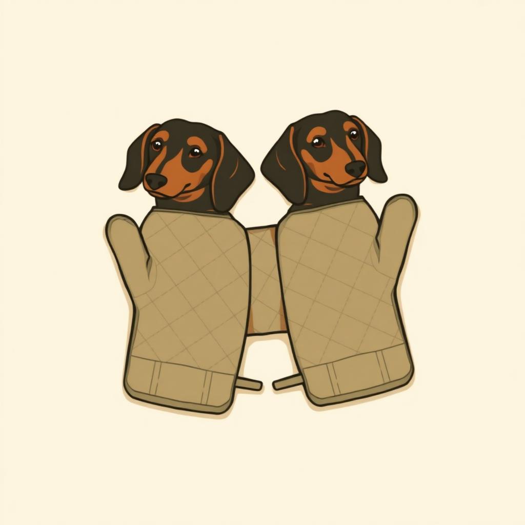 Hot Dog Oven Mitts — gift idea for a Dachshund