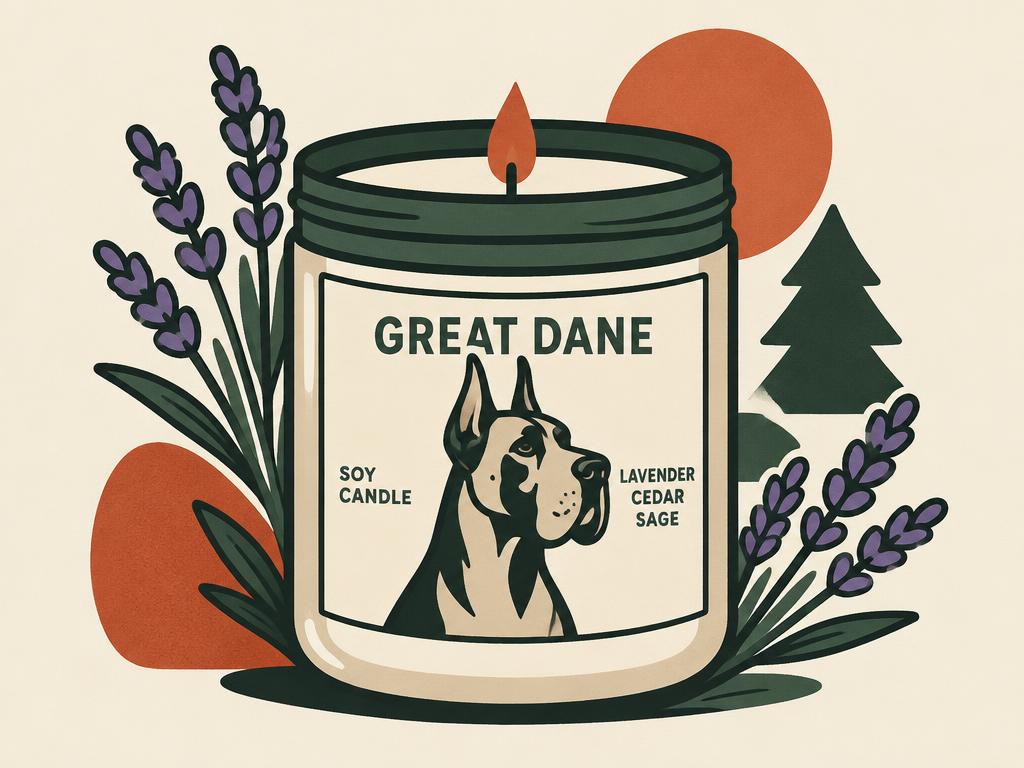 Great Dane Lavender & Eucalyptus Soy Candle, 7oz — gift idea for a Great Dane