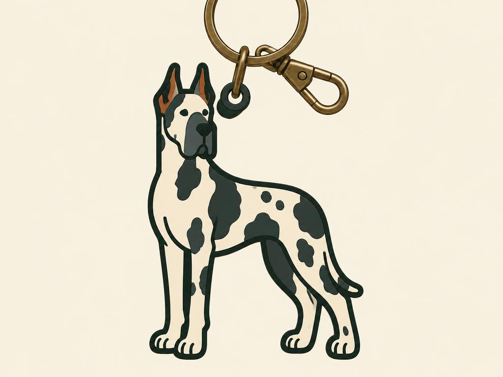WEVENI Enamel Great Dane Keychain / Bag Charm — gift idea for a Great Dane