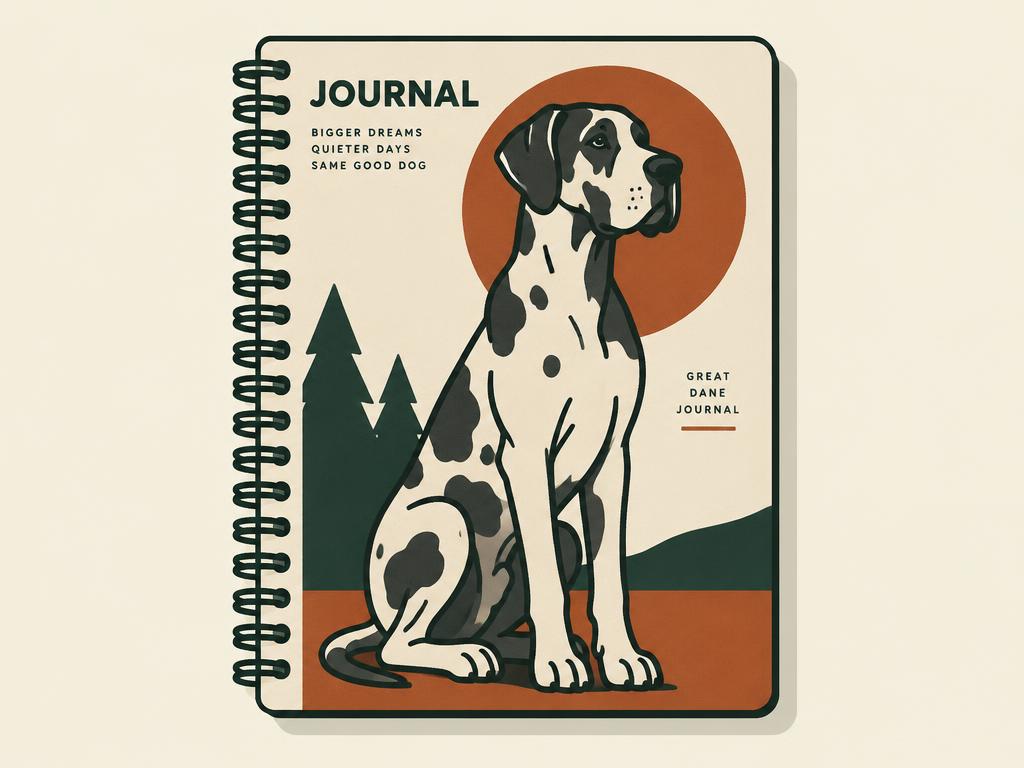 Great Dane Spiral Notebook / Journal, 5.5x8.3" — gift idea for a Great Dane