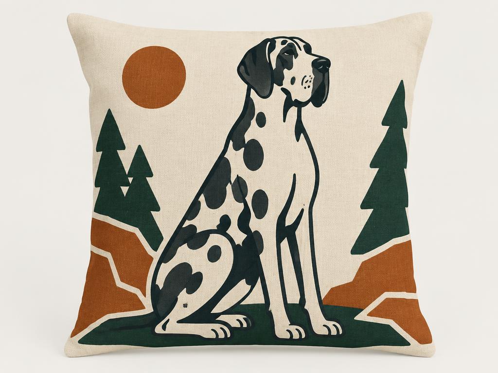 Great Dane Linen Throw Pillow Cover, 18x18" — gift idea for a Great Dane