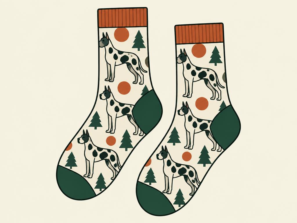 Foozys Men's Great Dane Crew Socks — gift idea for a Great Dane
