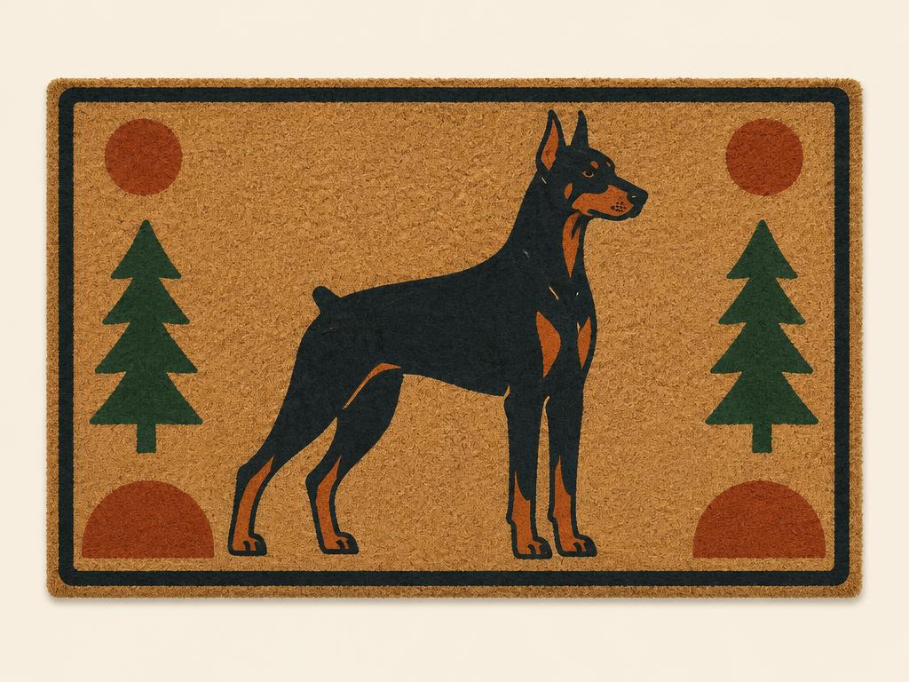 Calloway Mills Black Doberman Coir Doormat, 17x29" — gift idea for a Doberman