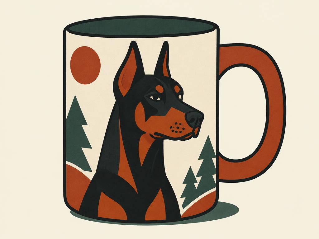MUGBREW Black & Rust Doberman Ceramic Mug, 11oz — gift idea for a Doberman