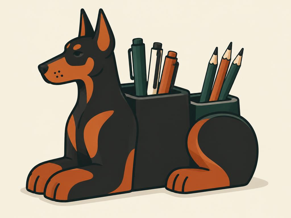 Doberman Pen & Pencil Holder Desk Organizer — gift idea for a Doberman