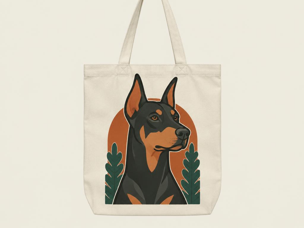 Hippie Hound Studios Doberman Tote Bag — Made in USA — gift idea for a Doberman