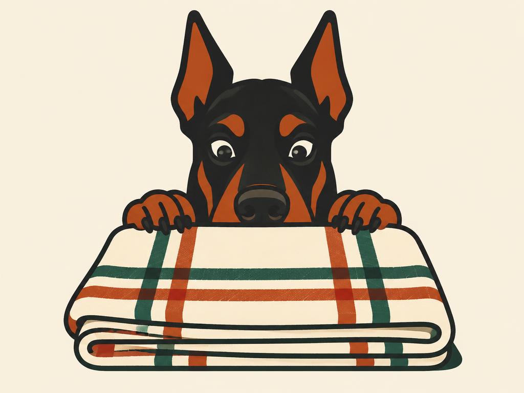 "Every Snack You Make" Funny Doberman Kitchen Towel, 16x24" — gift idea for a Doberman