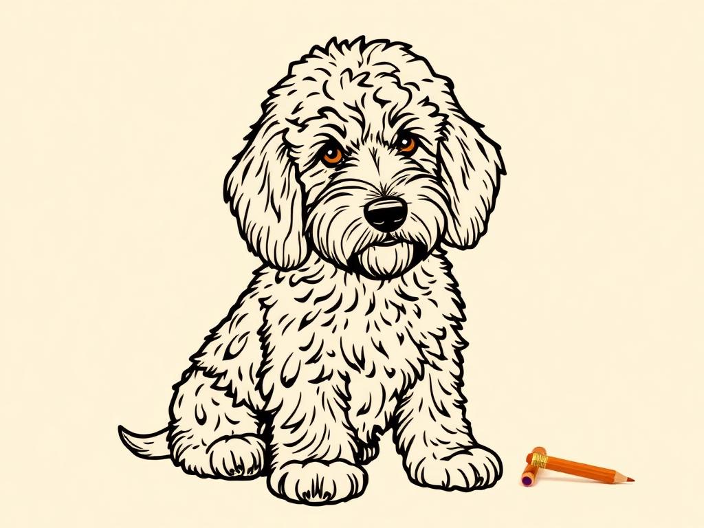Goldendoodle Adult Coloring Book — gift idea for a Goldendoodle