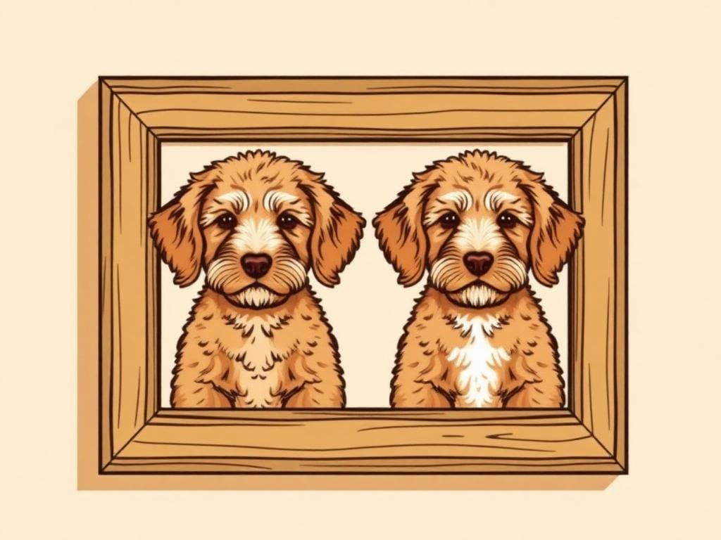 Goldendoodle Double Picture Frame, 4x6 — gift idea for a Goldendoodle