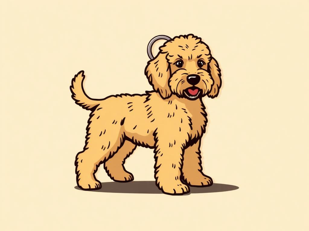 Stainless Steel Goldendoodle Keychain — gift idea for a Goldendoodle