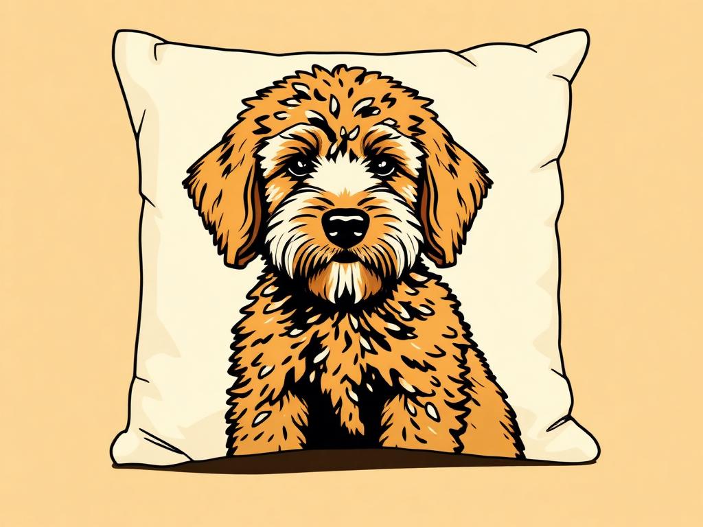Goldendoodle Throw Pillow Cover, 18x18 — gift idea for a Goldendoodle