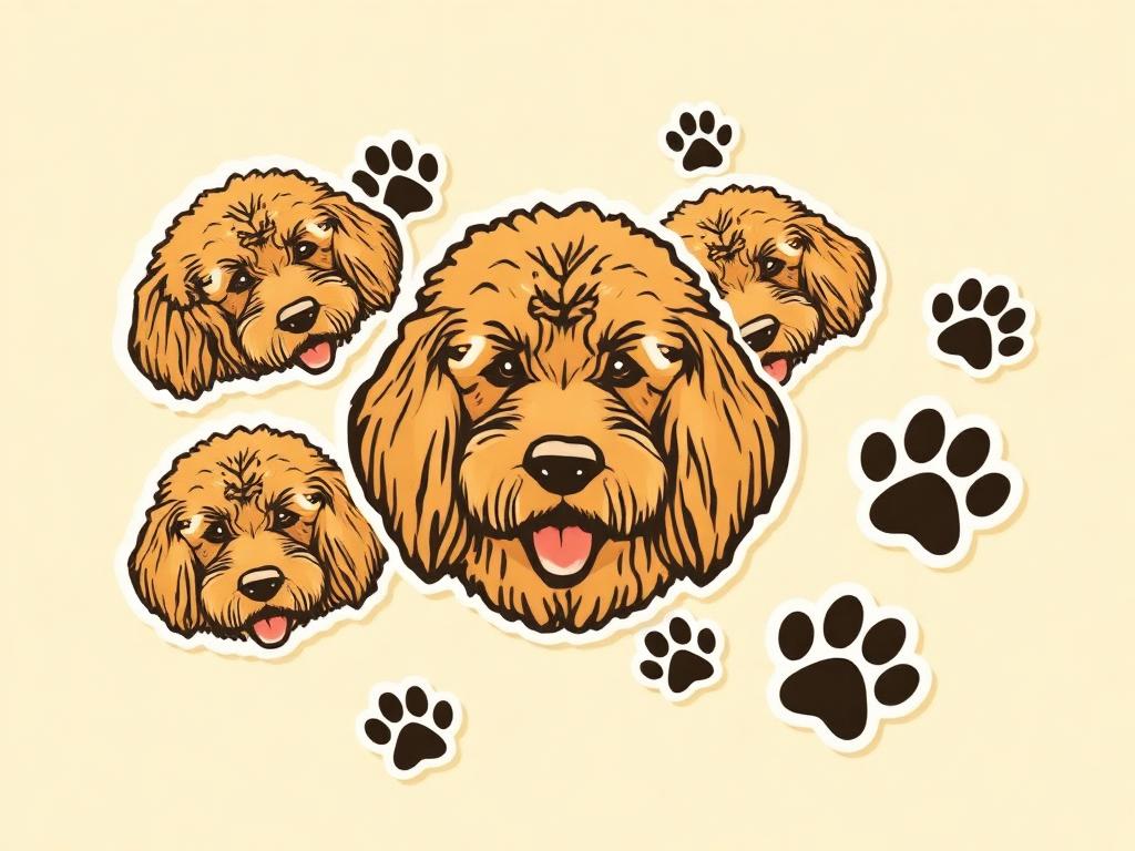 Goldendoodle Vinyl Sticker Pack, 10 Pieces — gift idea for a Goldendoodle