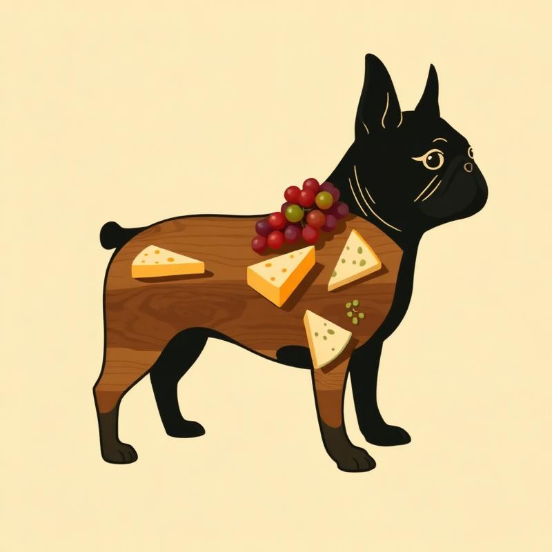 Frenchie-Shaped Cheese Board — gift idea for a French Bulldog