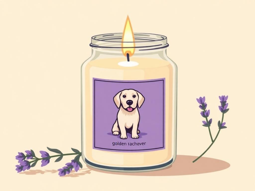 Golden Retriever Lavender Candle — gift idea for a Golden Retriever