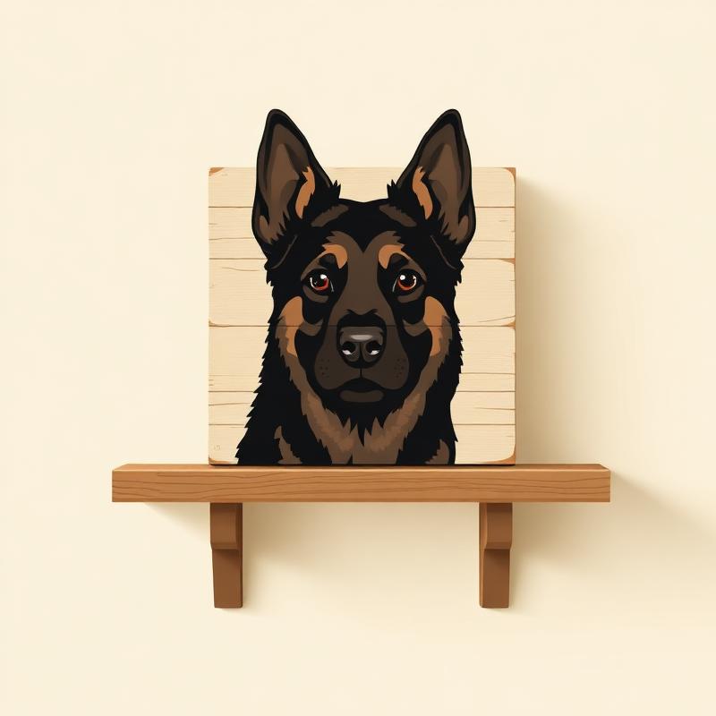 Wooden German Shepherd Box Sign — gift idea for a German Shepherd