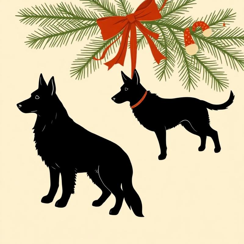 Shepherd Silhouette Ornaments — gift idea for a German Shepherd
