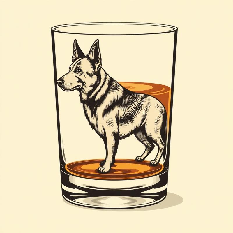 German Shepherd Whiskey Glass — gift idea for a German Shepherd
