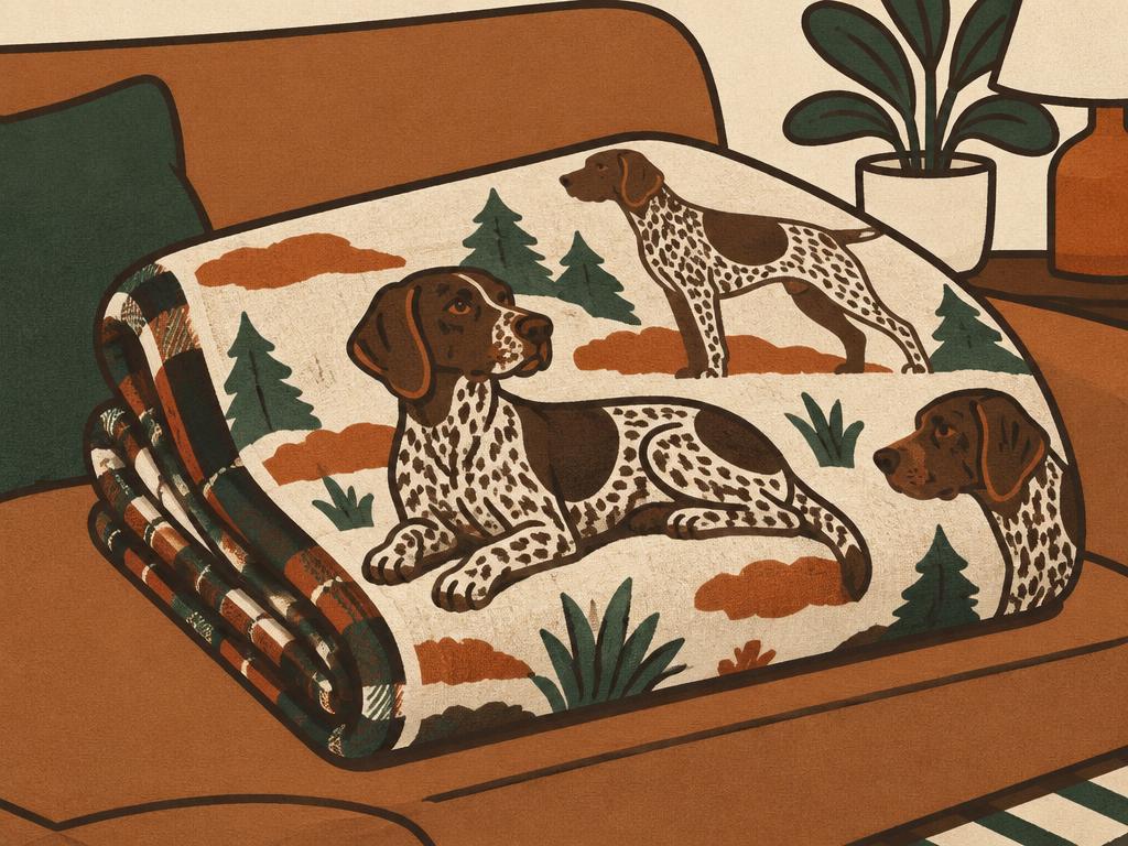 Huglanket German Shorthaired Pointer Flannel Throw, 50"x65" — gift idea for a German Shorthair