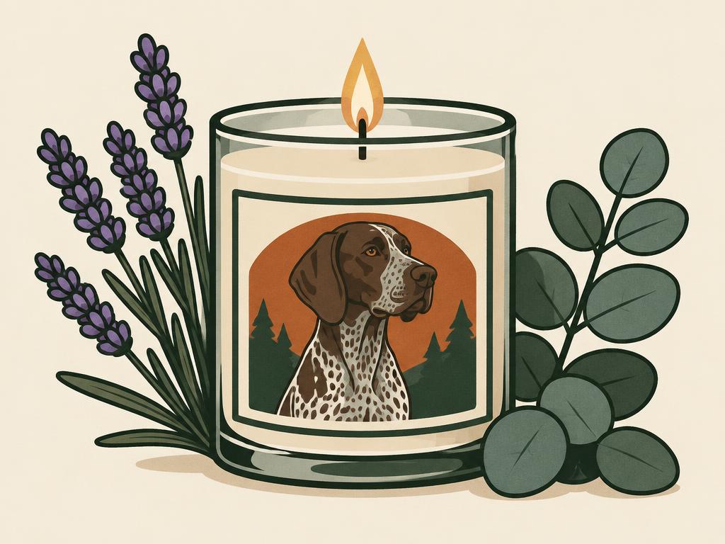 German Shorthaired Pointer Lavender & Eucalyptus Candle — gift idea for a German Shorthair