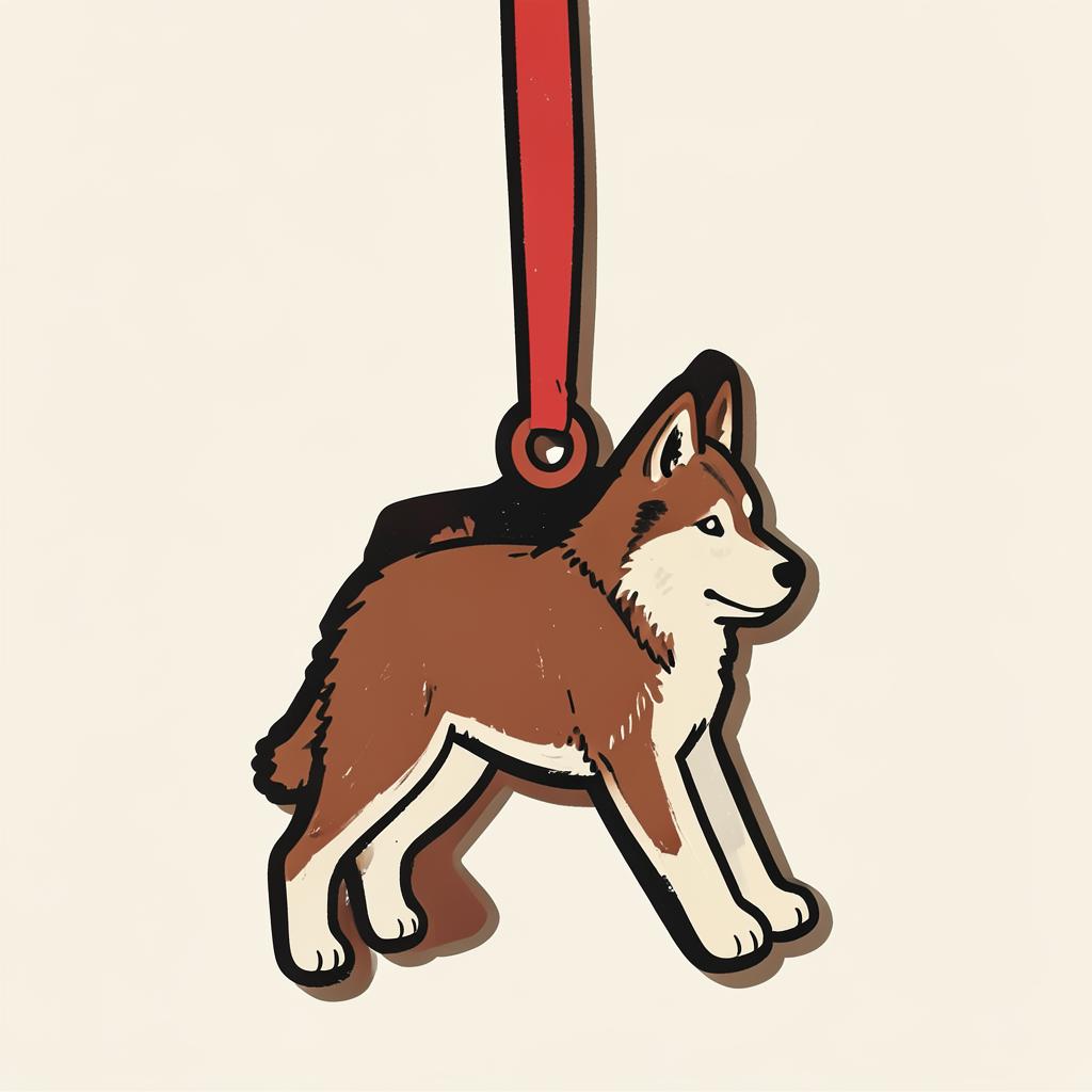 Hand-Painted Husky Wooden Ornament — gift idea for a Siberian Husky