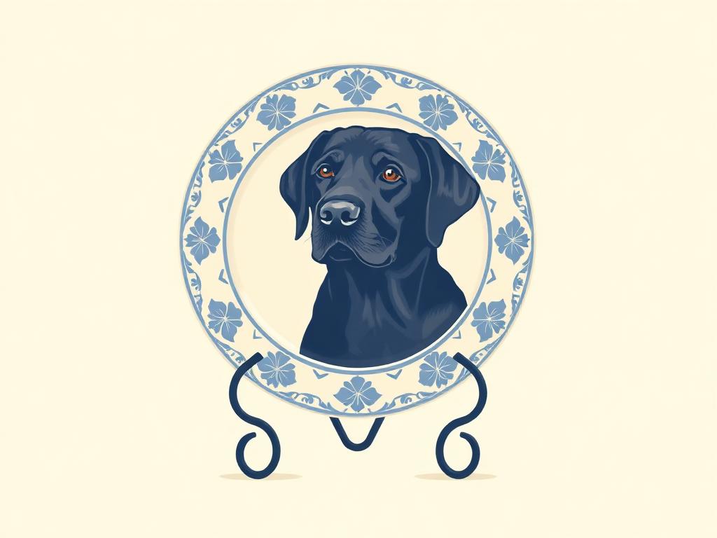 Chinoiserie Labrador Decorative Accent — gift idea for a Labrador Retriever